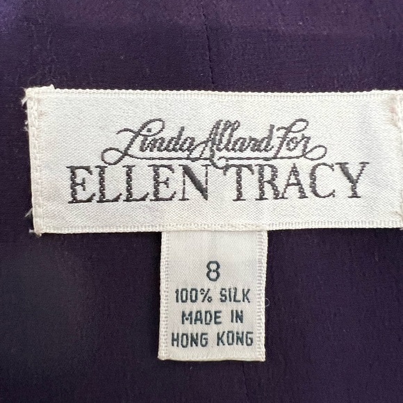 Ellen Tracy Purple Paisley Vest Size 8 Two Button Closure & A Silk Strap In Back - Picture 9 of 9